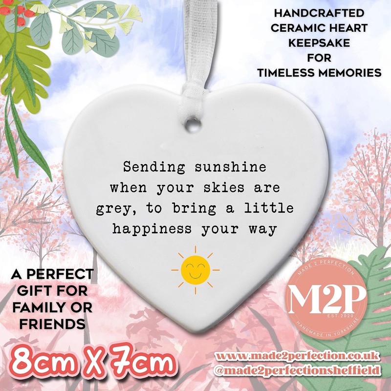 Sunshine Ceramic Keepsake Heart | Loved one gift | Friendship