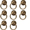 RZDEAL 8 Pack Solid Antique Brass Cabinet Pulls Ring Drawer