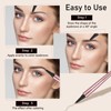 2Pcs Microblading Eyebrow Pen, Long-Lasting Waterproof Eyebrow Pencil with 4-Fork-Tip
