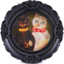 VINLIFE Small Vintage Picture Frames 3X3 Round Picture Frames Wallet Size Picture Frames