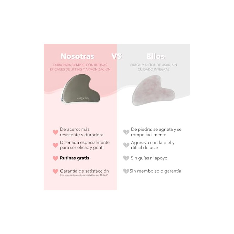 Gua Sha Marea Skin de Acero Inoxidable, Scraping | Tonifica