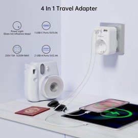 Travel Adaptor Switzerland Adapter Germany Plug Travel Plug Switzerland Travel Adapter with 2 USB 1USB C (3A) Socket Adapter Type J for Switzerland Maldives Rwanda Liechtenstein