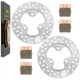 Caltric Sintered Brake Pad w/ Rotors For Honda TRX250X 2009 2010 2011-14