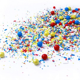 Crash! Boom! Pow!| red| blue| yellow| white| Superhero| Comic| Birthday party| Summer Sprinkles Mix, 4OZ