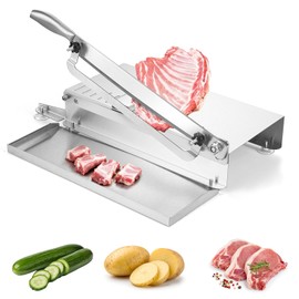 DRINTON Meat Slicer Bone Cutter, 20 Inches Manual Meat Slicer with Adjustable Slicing Thickness & Food-grade Stainless Steel Blade, Ribs Chopper Machine for Fish, Beef, Chicken, Jerky, Vegetable