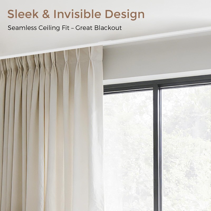 Ceiling Curtain Track White 6-9 ft Heavy Duty Ceiling/Wall Mount