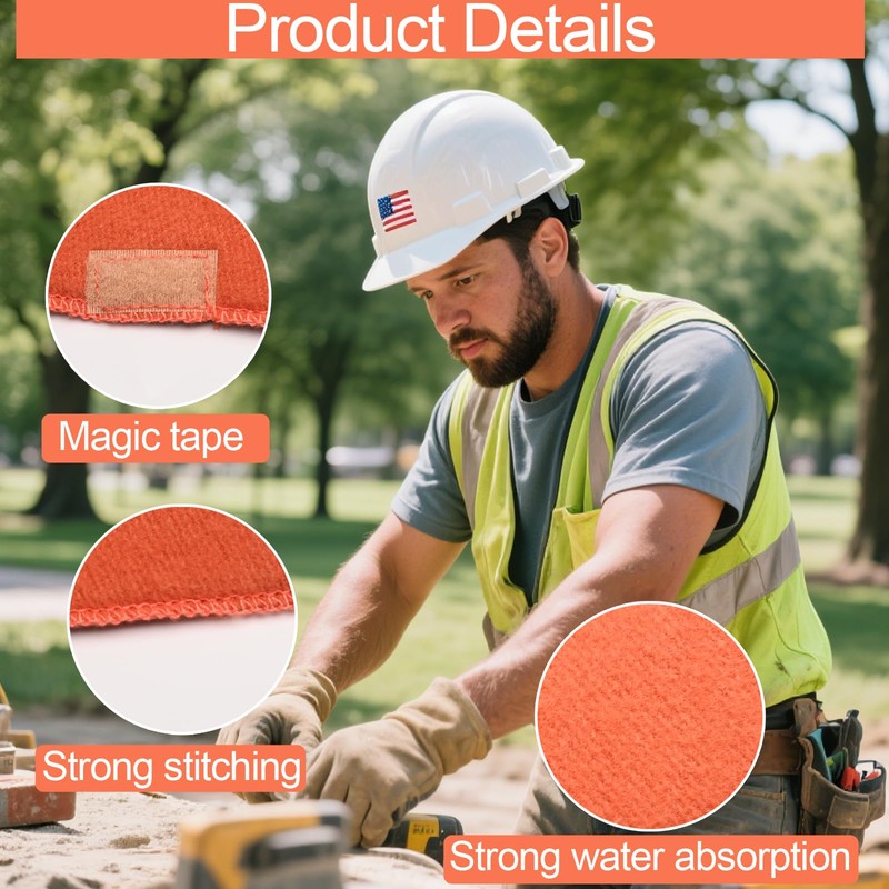 2Pcs Hard Hat Sweatband Washable Reusable Sweat Bands, Replacement Cotton