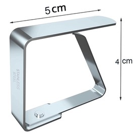 Cezmkio Tablecloth Clips Pack of 10 - Stainless Steel 4 x 5 cm Tablecloth Clips Table Cloth Holder Ideal for Restaurant, Picnics, Marquees, Weddings, Graduation