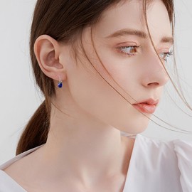 POPLYKE Dangle Earrings for Women Sterling Silver Vintage Teardrop January Drop Earrings Birthday Jewellery Gifts for Her