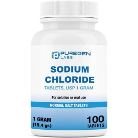 Puregen Sodium Chloride Tablets Normal Salt 1 GM (1000 mg) 100 Tablets