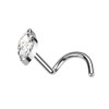 Pierced Owl 20GA F136 Implant Grade Titanium CZ Crystal Marquise