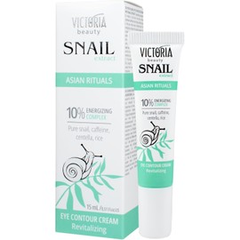 Victoria Beauty Snail Extract Eye Contour Cream, 15 mL, Revitalizing with 10% Energizing Complex, Asian Rituals