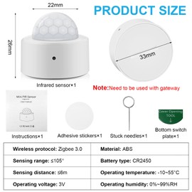 Presence Detector, Light Perception 2-in-1 Smart Motion Sensor, WiFi Motion Sensor, Intelligent Motion Sensor with Remote Monitoring App, Compatible Voice Command for Indoor and Outdoor Use