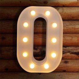 VITI - Letras con luces LED iluminadas para luz nocturna, letras del alfabeto para decoración de pared, letras iluminadas para boda/fiesta de cumpleaños, decoración de Navidad, funciona con pilas (O)