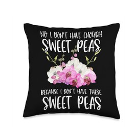 Sweat Pea Gardening Plants Live Seeds Sweat Pea Flower Throw Pillow