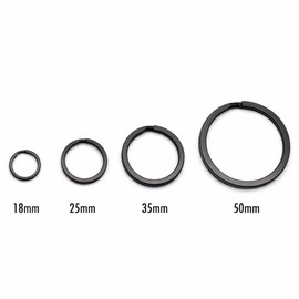 TUNUKE Titanium Ti Ring, Key Holder, Key Ring, Key Hook, Carabiner, Metal Fittings, Lightweight, Rustproof, High Strength, F Black, 18 mm