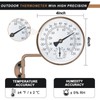 4 Inch Brass Outdoor Thermometer, Outside Decorative Thermometer for Patio,