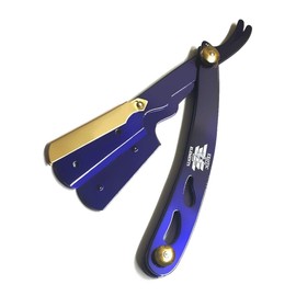 Purple Unisex Stainless Steel Barber Shaving Shavette Razor Blade Folding Knife