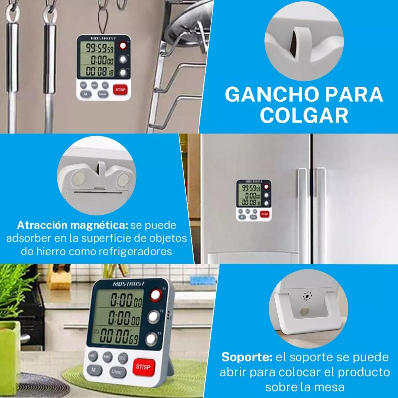 Gomia Cronómetro Digital De Cocina Con Cuenta Regresiva De 3