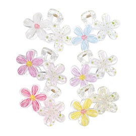 FRCOLOR 6 Pcs Flower Claw Clips for Women Versatile Hair Lifting Clips for Daily Wear Special Events Cute Decorative Accessories Purple Yellow White