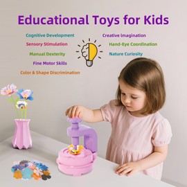 Lqqyee Fabric Flower Bouquets Toys, DIY Arts and Crafts Kits Toys for Kids Ages 4-8, Educational Flower Making Activity Toy Set for Kids, Birthday Gift for 4 5 6 7 8+ Year Old Girls