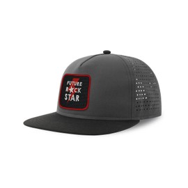 Rock Star Streetwear Hat with Flat Visor Embroidered Patch Graphite Grey