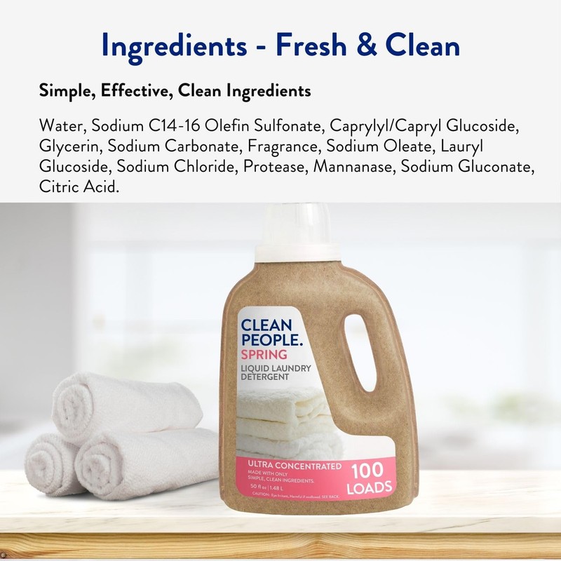 The Clean People Liquid Laundry Detergent - Recyclable Packaging, Stain