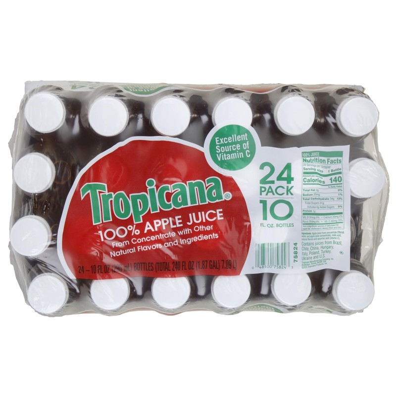 Tropicana 100 Apple Juice Variety Pack 24 Bottles of 10