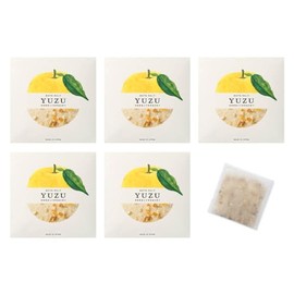 Daily Aroma YUZU Bath Salt with Peel (1.4 oz (40 g) x 5 Piece Set, Made in Japan, Yuzu Scent, Yuzu, Citrus, Bath Salt, Setouchi, Sea Salt, Moisturizing, Skin Care, 100% Natural Derived