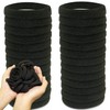 100 Pcs Seamless Cotton Thick Black Hair Band No Metal