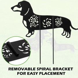 FoldTier 2 Pcs Dachshund Decorative Garden Stakes Metal Dachshund Silhouette Statues Outdoor Dog Sculpture Decor for Yard Lawn Home Patio Backyard Art Decorations, Dachshund Gifts for Women Men