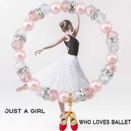 MollyQueen Ballerina Dance Bracelet - Red, Perfect for Women Dancers & Competition Gifts