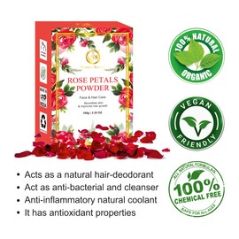 Nuerma Science Rose Petal Powder for Fair Complexion, Skin Glow, Tan Removal, Anti-Ageing & Face Moisturizing, 100 GM, Pack of 3 (300 GM)