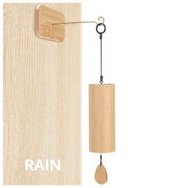 OLizee® Natural Bamboo Healing Wind Chime Decorative Meditation Chime Melodious Yoga Wind Chime Hand-Cranked Chord Wind Bell Zen Wind Chime for Home Decor Rain