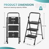 SMUG Step Ladder, 3 Step Stool Foldable with Anti-Slip Pedal