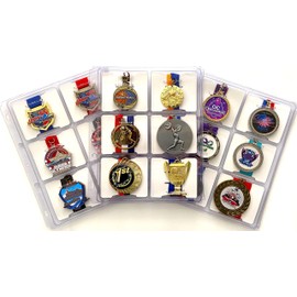 Mercurydean Award Medal Binder Organizer Storage 18 Medals Display Certificates Bibs Gymnastics Swimming Track Running Winner Gift