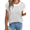 EVALESS Women's 2025 Sleeveless Round Neck Striped Sweater Vest Sleeveless
