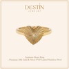Destin Jewelry 18K Gold Plated Sunburst Heart Ring, Waterproof Stainless