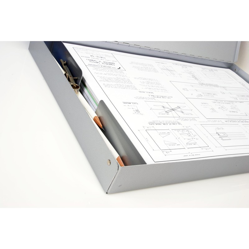 11x17 Clipboard Aluminum Storage Box Featuring a High Capacity Clip