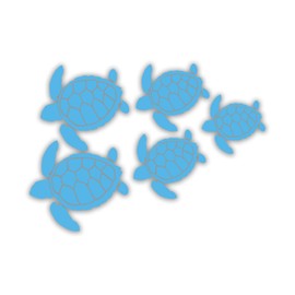 Turtle Family Vinyl Decal Sticker - for Cars, Trucks, Vans, Bumpers, Windows, Walls, Laptops, Projects and More | 7 X 4.8 Inches| Multiple Color Options to Choose from (Light Blue)