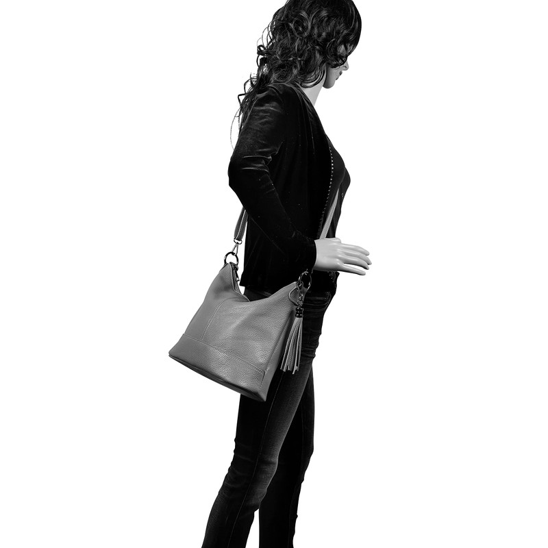 AmbraModa GLX09 Women's Handbag Shoulder Bag Made of Genuine Leather,
