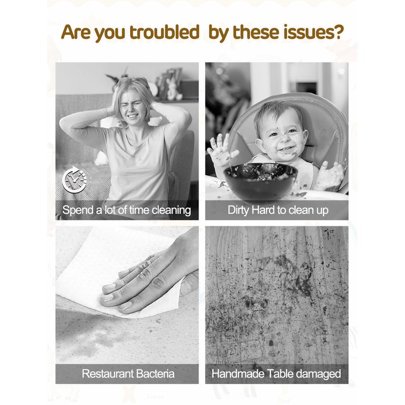 KAshack 45 Pack Sticky Disposable Placemats for Baby & Toddlers,Cute