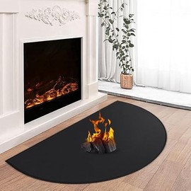 Hearth Rugs for Fireplaces Fire Resistant, 42 x 24 inch Fireproof Fireplace Mat Hearth Rug, Hearth Pads for Wood Stove Fireplace Indoor Outdoor, Protect Floors Carpets from Sparks Embers-Brown, 1mm