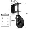 Stark 2-Pieces Universal 8" Flat-Free Tire Gate Wheel Spring-Loaded Suspension