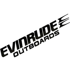 2pcs Vinyl Evinrude Outboard Graphics Decals Replacement for Boat Outboard Motor Stickers (Black)
