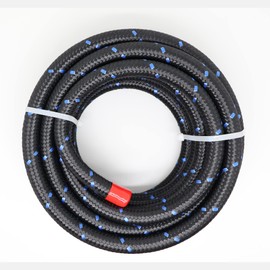 33 Feet -10AN AN10 5/8" Steel Nylon Braided Oil Gas Fuel Hose Line & Black Swivel Fitting Kit NLAN10BK_KIT_33