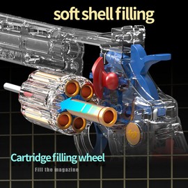 Toy Guns for Outdoors, Soft Dart Plastic Revolver Toy with Shell Ejecting, Boys Garden Game Birthday Gift