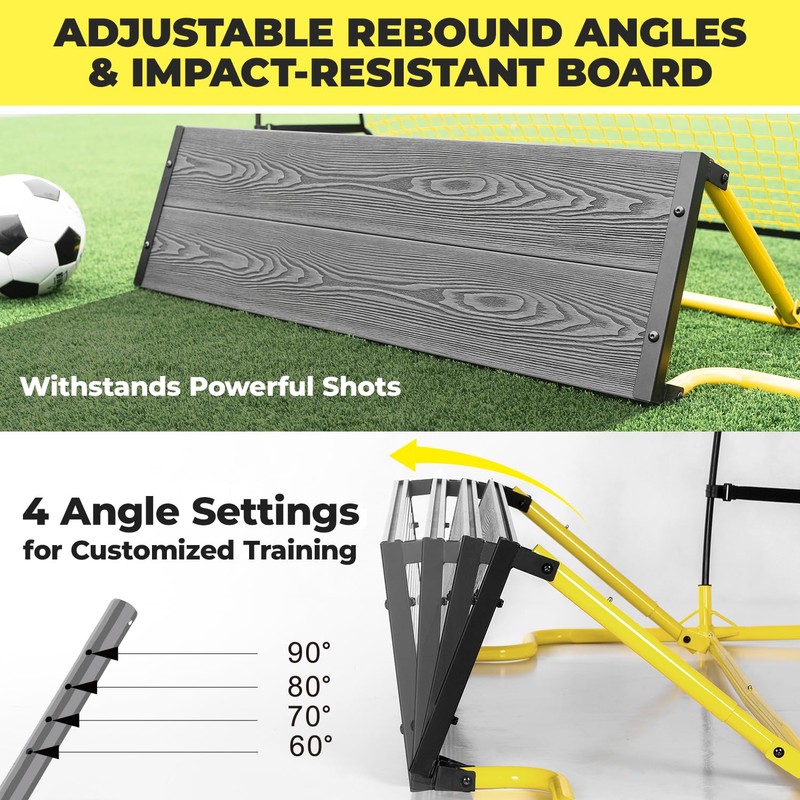 2 in 1 Soccer Rebounder Net & Board, Dual-Sided Rebounder