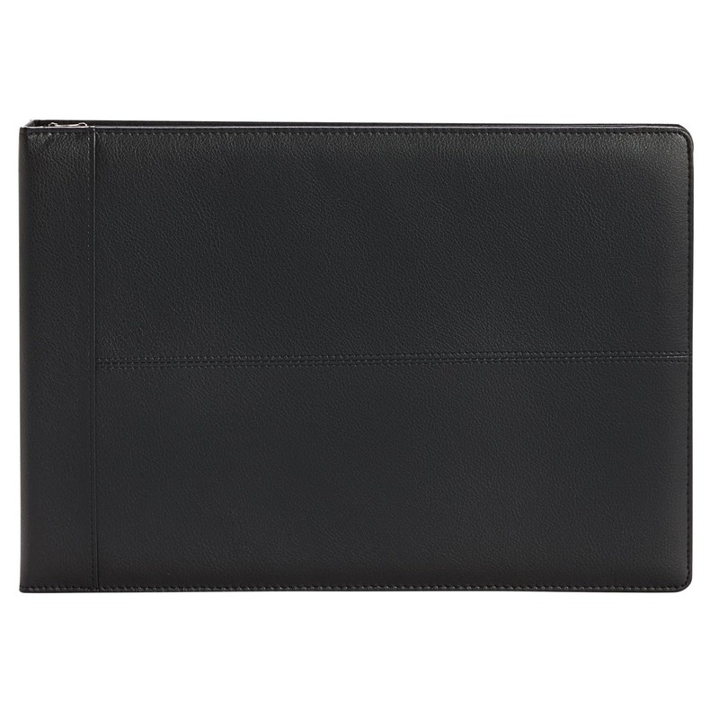 Juvale Check Binder - Black Faux Leather, 7-Ring, 14 x
