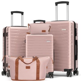 Luggage Sets 5 Piece Suitcases with Wheels, Suitcase Set ABS Hard Case Luggage with TSA Lock Spinner Wheels Durable Travel Luggage